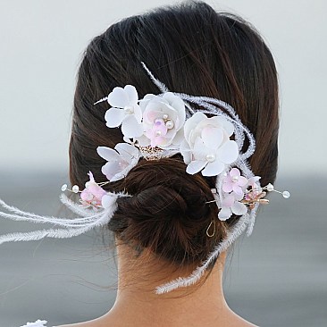 DAINTY FLORAL W/ PEARL HEADPIECE SLHTH1029