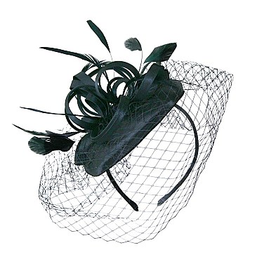 Classy Fascinator with Loopy Sinamay W feather