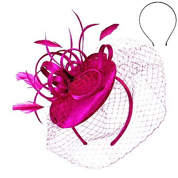 Classy Fascinator with Loopy Sinamay W feather