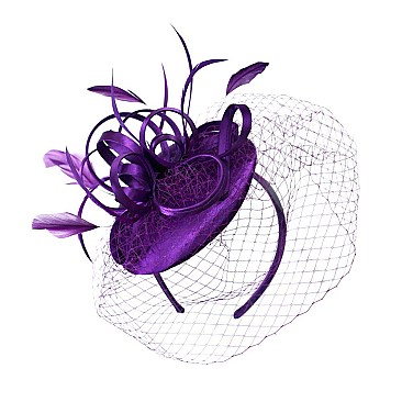 Classy Fascinator with Loopy Sinamay W feather