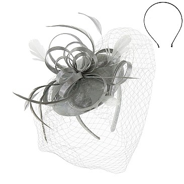 Classy Fascinator with Loopy Sinamay W feather