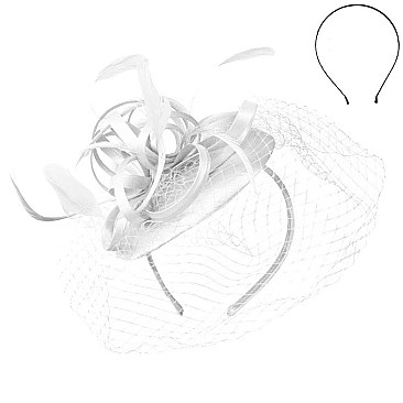 Classy Fascinator with Loopy Sinamay W feather