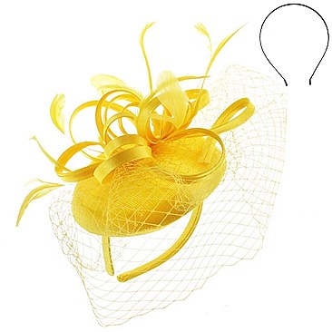 Classy Fascinator with Loopy Sinamay W feather