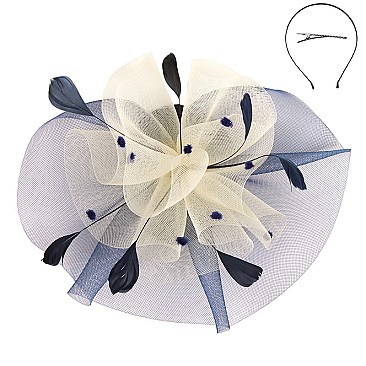 Fashionable Church Fascinator With Floral Center