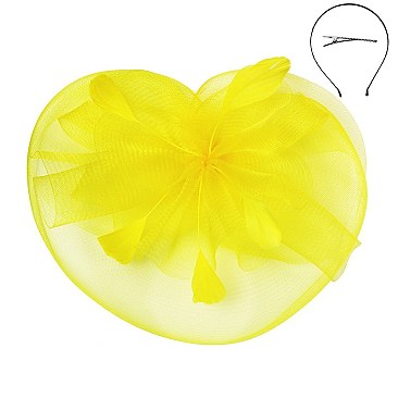 Classy Fascinator with Ruffle Mesh W/feather SLHTH1299