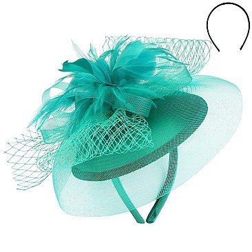 Classy Elegant Wedding Fascinator With Floral Center