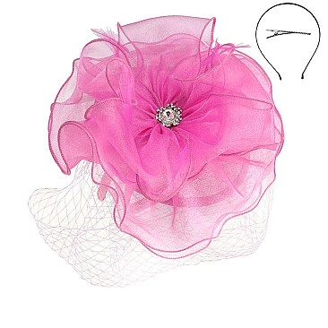 Classy Round Lace Fascinator W/loopy SLHTH2108