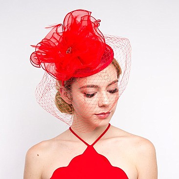 Classy Round Lace Fascinator W/loopy SLHTH2108