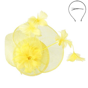 Fashionable Sinamay Headband W/long Feathers SLHTH2113
