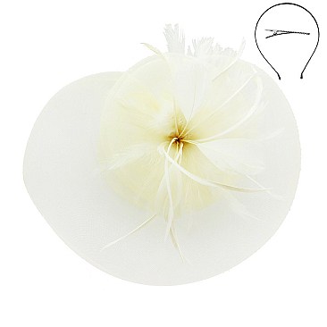 Fashionable Headband/pin with Large Mesh W/feather SLHTH2117