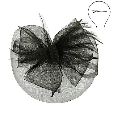 Fashionable Headband/pin with Ruffle Flower Mesh Bow SLHTH2122