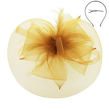 Fashionable Headband/pin with Ruffle Flower Mesh Bow SLHTH2122