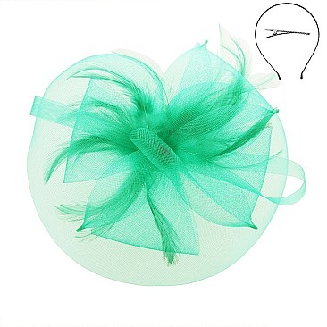 Fashionable Headband/pin with Ruffle Flower Mesh Bow SLHTH2122
