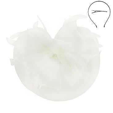 Fashionable Headband/pin with Ruffle Flower Mesh Bow SLHTH2122