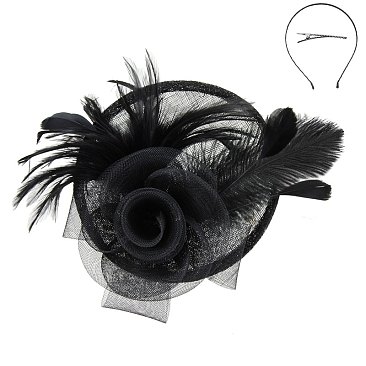 Rose Design Sinamay Fascinator