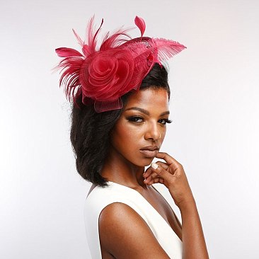 Rose Design Sinamay Fascinator