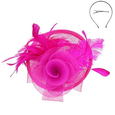 Rose Design Sinamay Fascinator