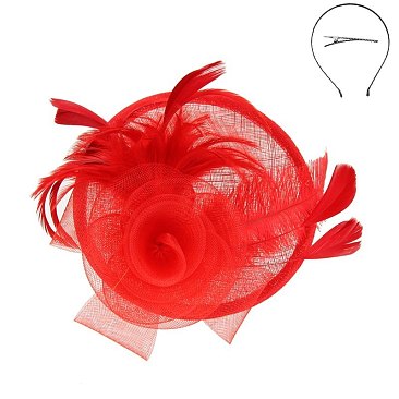 Rose Design Sinamay Fascinator