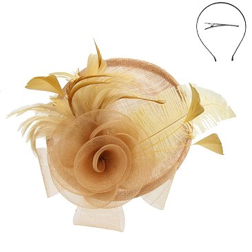 Rose Design Sinamay Fascinator