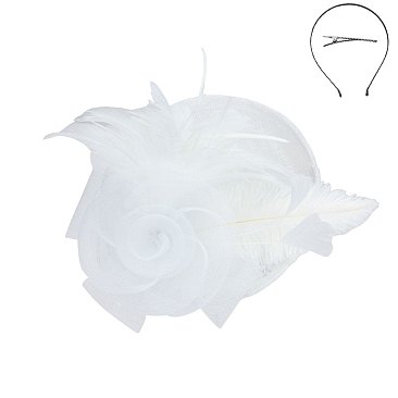 Rose Design Sinamay Fascinator