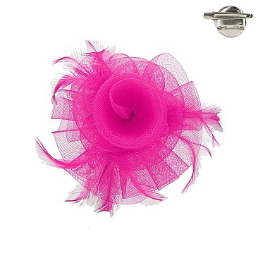 Fashionable Mesh Flower W Feather Hair/pin