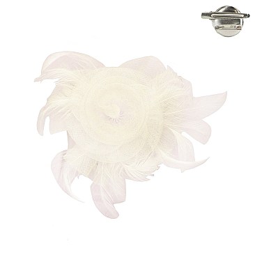 Fashionable Mesh Flower W Feather Hair/pin