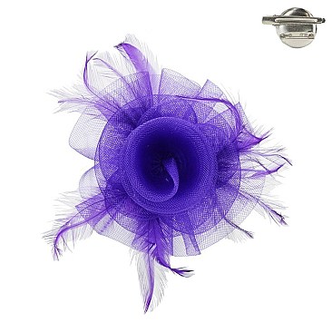 Fashionable Mesh Flower W Feather Hair/pin