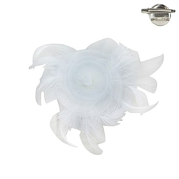 Fashionable Mesh Flower W Feather Hair/pin