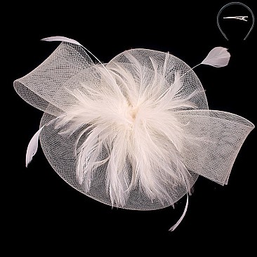 Classy Fascinator with Mesh Feather Center SLHTH2184
