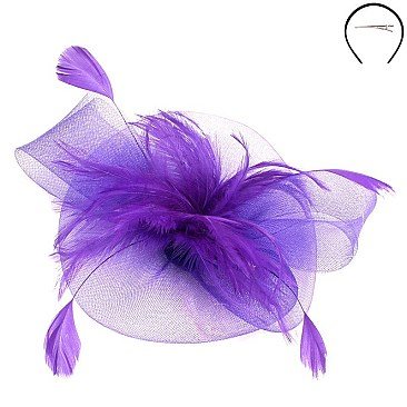 Classy Fascinator with Mesh Feather Center SLHTH2184