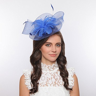 Classy Fascinator with Mesh Feather Center SLHTH2184