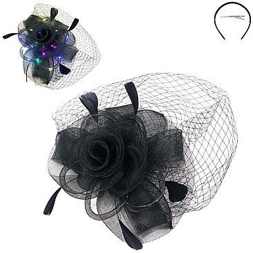 LED lights Rose Design Fascinator