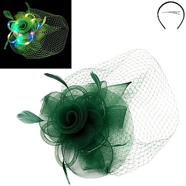 LED lights Rose Design Fascinator