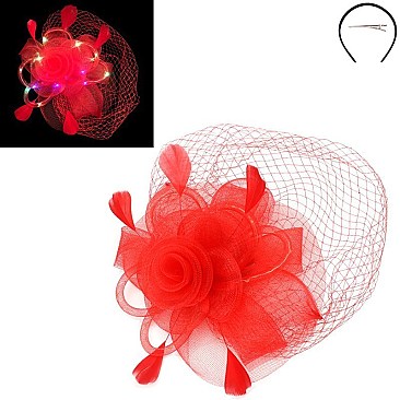 LED lights Rose Design Fascinator