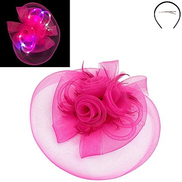 Flashing lights Rose Design Fascinator