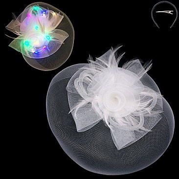 Flashing lights Rose Design Fascinator