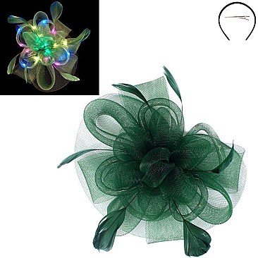 Lights Feathers and Loops Design Fascinator MEZ2198