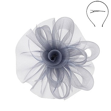 Classy Fascinator with Medium Center Rose Mesh SLHTH2201