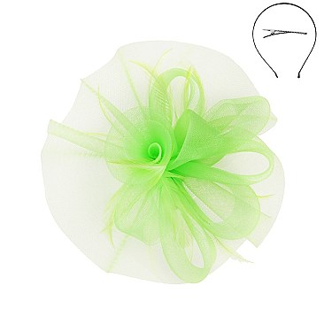 Classy Fascinator with Medium Center Rose Mesh SLHTH2201