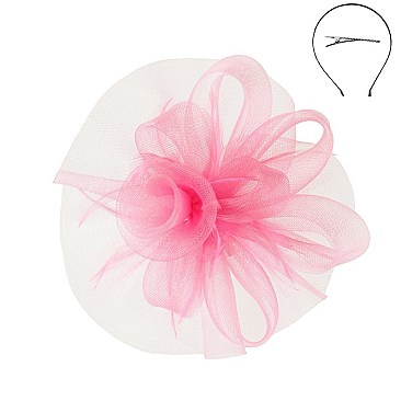 Classy Fascinator with Medium Center Rose Mesh SLHTH2201