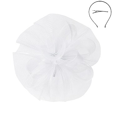 Classy Fascinator with Medium Center Rose Mesh SLHTH2201