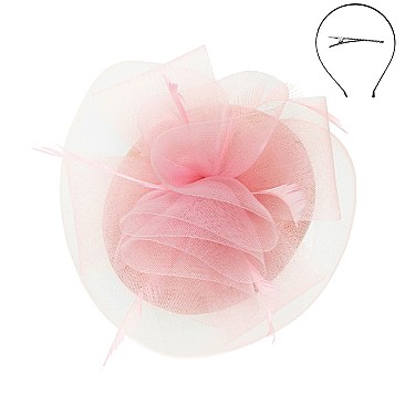 Classy Fascinator With Med Woven Mesh Ruffle SLHTH2205