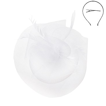 Classy Fascinator With Med Woven Mesh Ruffle SLHTH2205