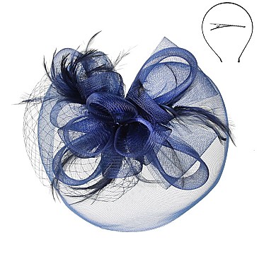 Classy Fascinator with Mesh Net Floral Feather SLHTH2262