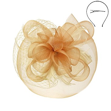 Classy Fascinator with Mesh Net Floral Feather SLHTH2262