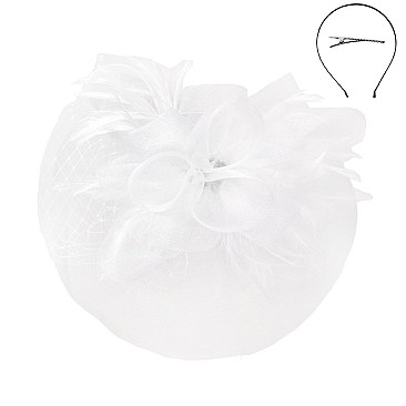 Classy Fascinator with Mesh Net Floral Feather SLHTH2262