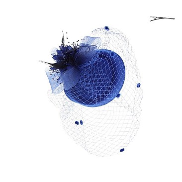 POM VEIL FLORAL BOW FASCINATOR