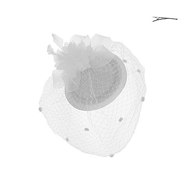 POM VEIL FLORAL BOW FASCINATOR