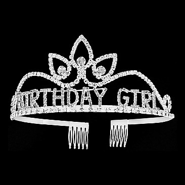 LOVELY CRYSTAL RHINESTONE BIRTHDAY GIRL CROWN COMB TIARA