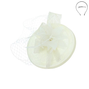 Sinamay Fascinator with Bow and Veil